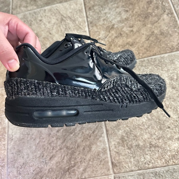 Nike Air Max Black and Silver Knit Sneakers - Picture 3 of 7